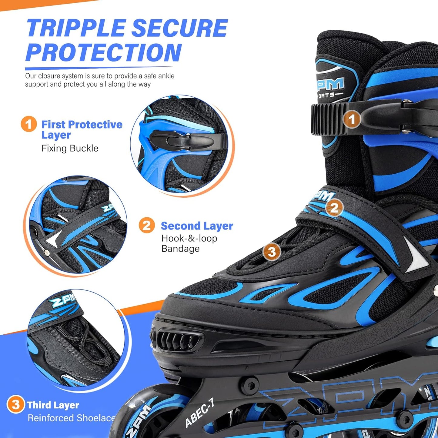 Vinal Girls Adjustable Flashing Inline Skates, All Wheels Light Up, Fun Illuminating Skates for Kids Men Adult Women and Boys