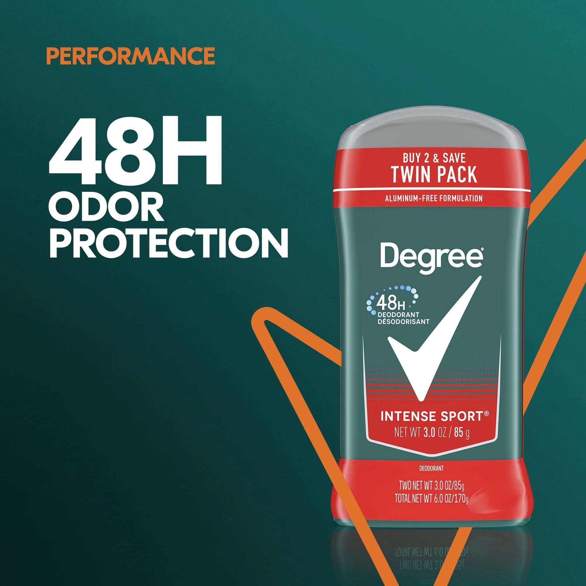 (2 Pack)  Men Intense Sport 24H Deodorant, 3 Oz, 2 Count