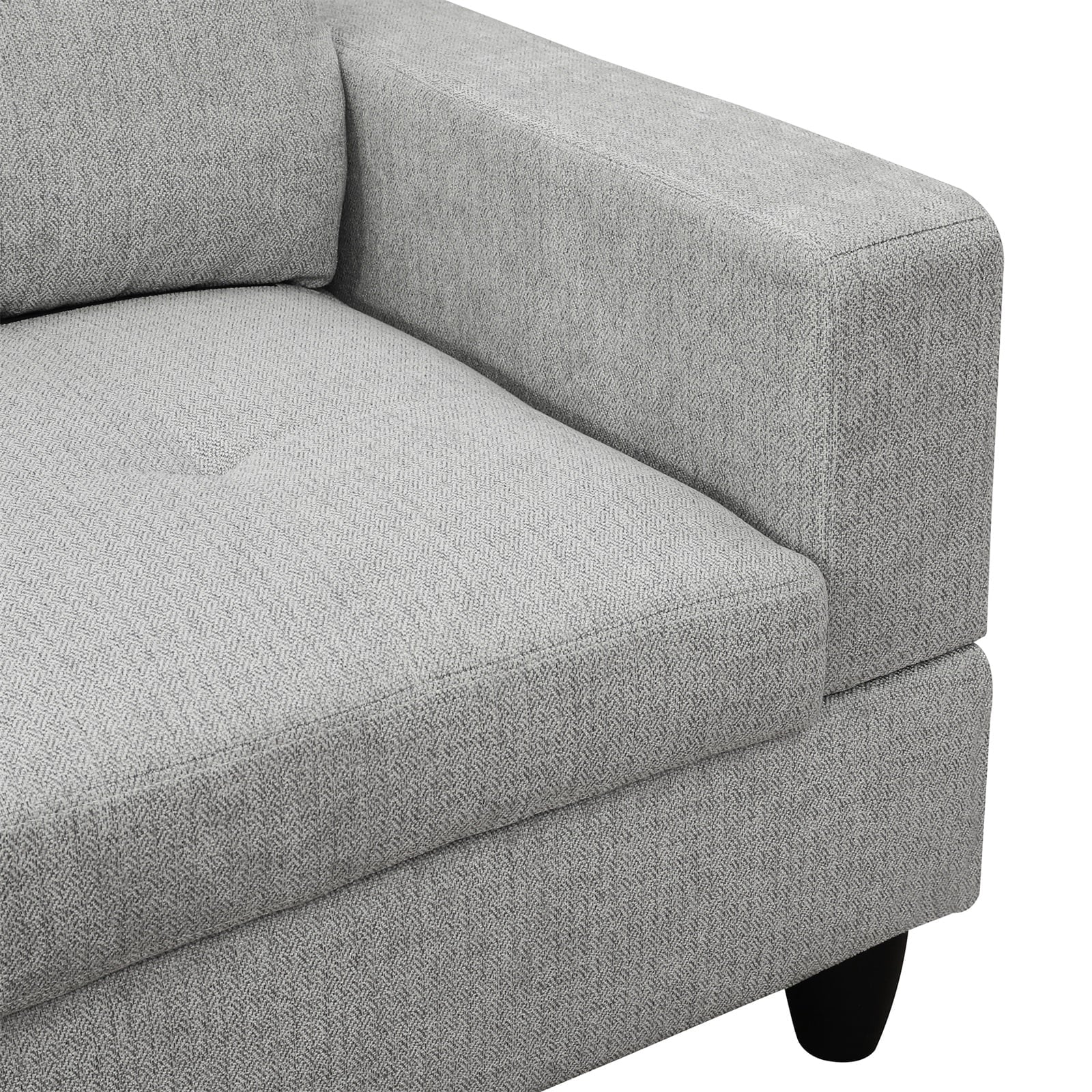 Couch Sofa Set, Modern L-Shaped Sofa Living Room Furniture Set, Chenille Finish Sectional Sofa Set for Apartment, Off-White(Without Ottoman)