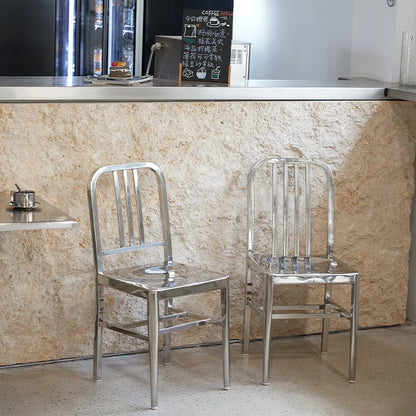 Stainless Steel Chair Industrial Dining Chairs Metal Frame Nordic Modern Minimalist Chair with Back Outdoor Restaurant Furniture