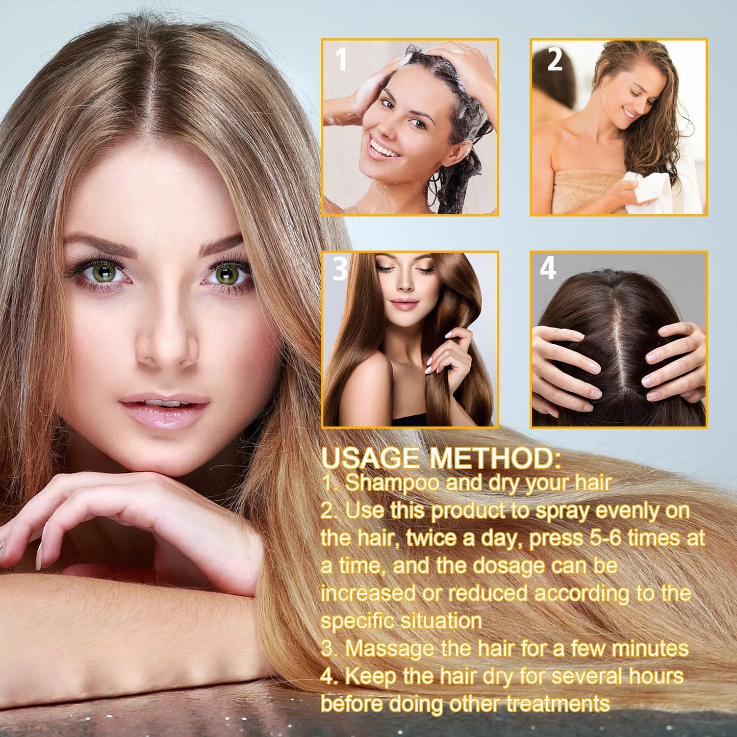 Biotin Hair Care Spray Nourish Scalp Hair Follicle Reduce Hair Loss Stabiliz Hair Root Refresh Oil Control Natural Plant Essence