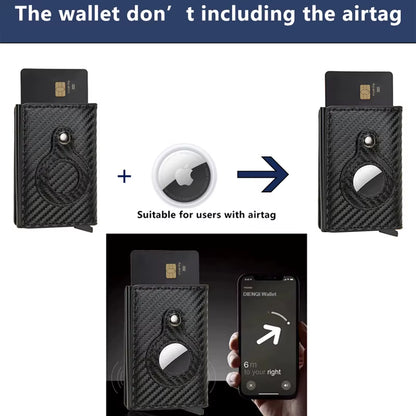 Rfid Credit Card Holder Wallet for Airtag Men Women Wallets Money Bags Leather Wallet for Apple Air Tag Purses Smart Wallet