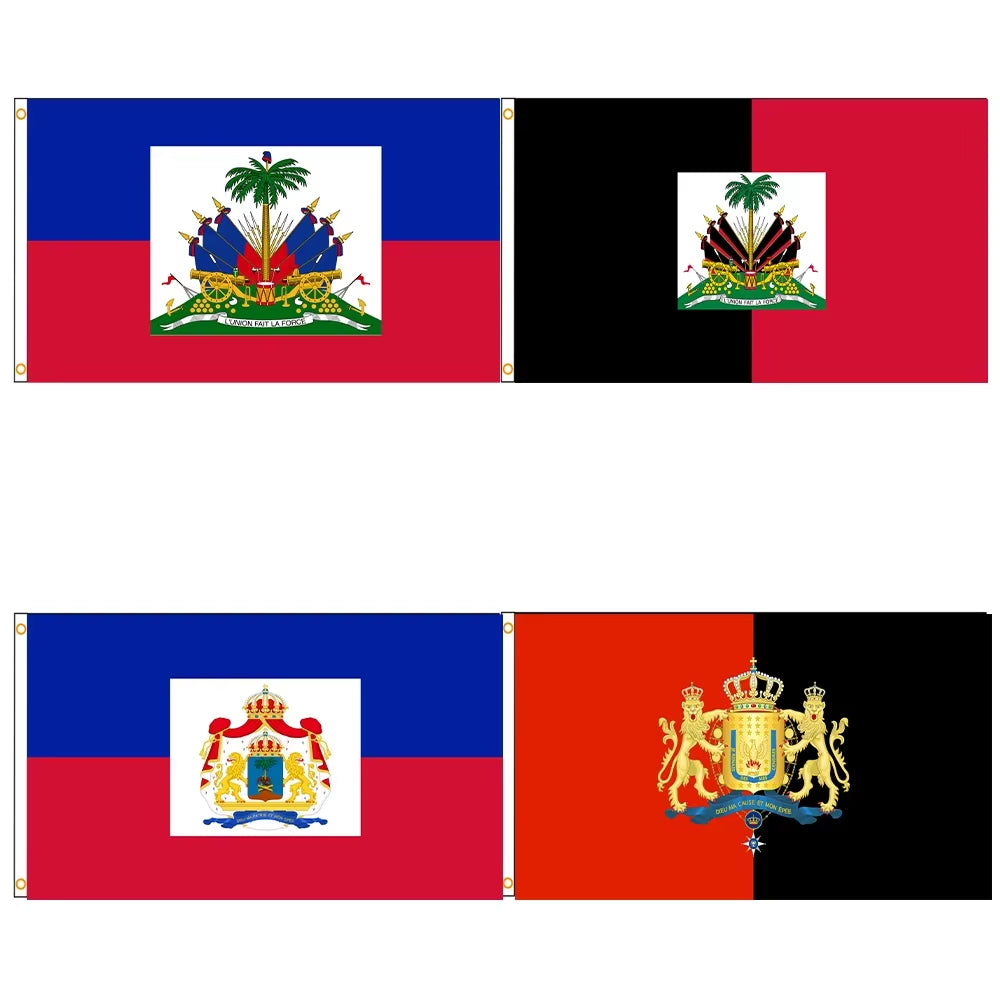 FLAGDOM 90X150Cm Flag of Haitian National History for Decoration Haiti Flag