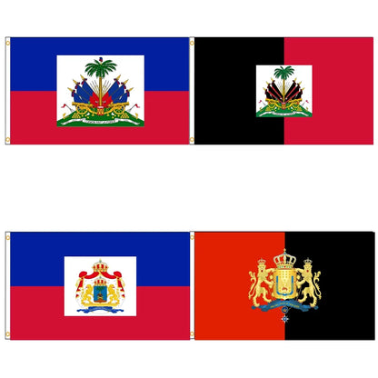 FLAGDOM 90X150Cm Flag of Haitian National History for Decoration Haiti Flag