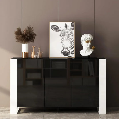 Coffee Bar Cabinet Buffet Cabinets Sideboard for Kitchen, 55''W，Kitchen Cabinet with Doors and Adjustable Shelves