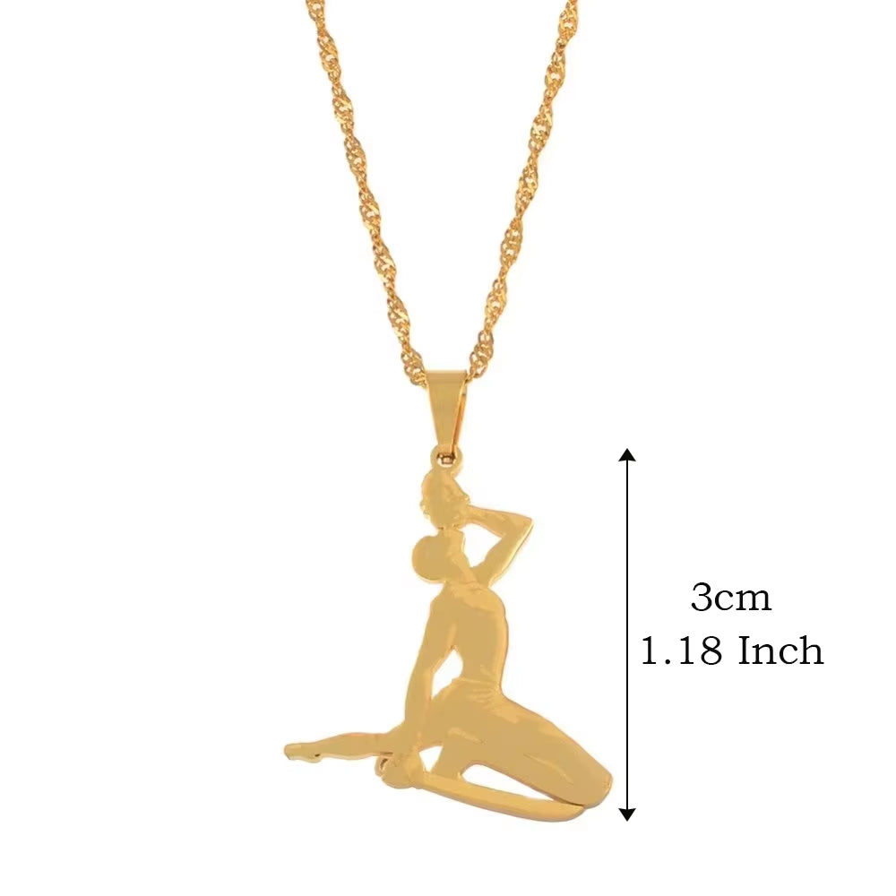 3CM Haiti Pendant Necklace Women Girls Neg Mawon Ayiti Items Gold Color Jewelry of Haiti Accessories Neg Maron @067221