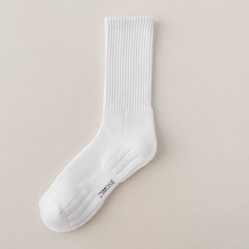 1Pairs Socks Men'S Cotton Deodorant Winter Towel Bottom with Velvet Mid-Tube White Stockings Thickened Sports Basketball Socks