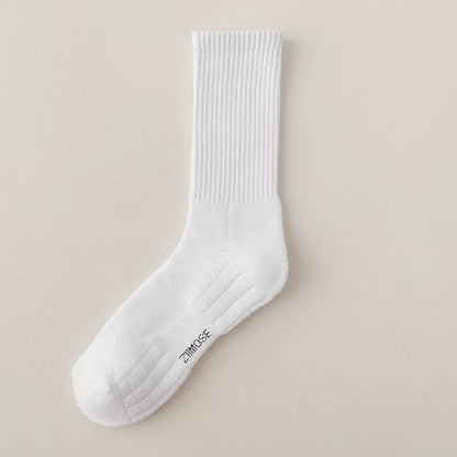 1Pairs Socks Men'S Cotton Deodorant Winter Towel Bottom with Velvet Mid-Tube White Stockings Thickened Sports Basketball Socks