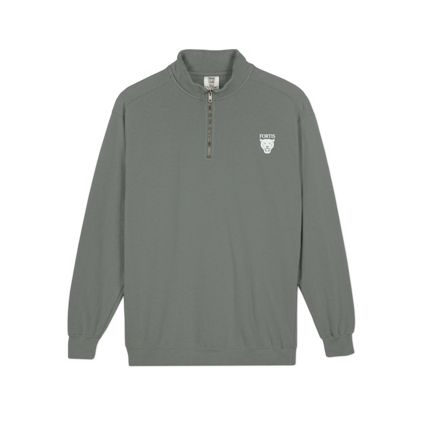 Quarter-Zip Sweatshirt with Small Chest Crest — Casual Pullover for Everyday Wear