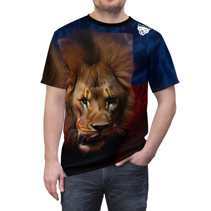 Lion Face All-Over Print Tee — Bold Majestic Wildlife Graphic Shirt