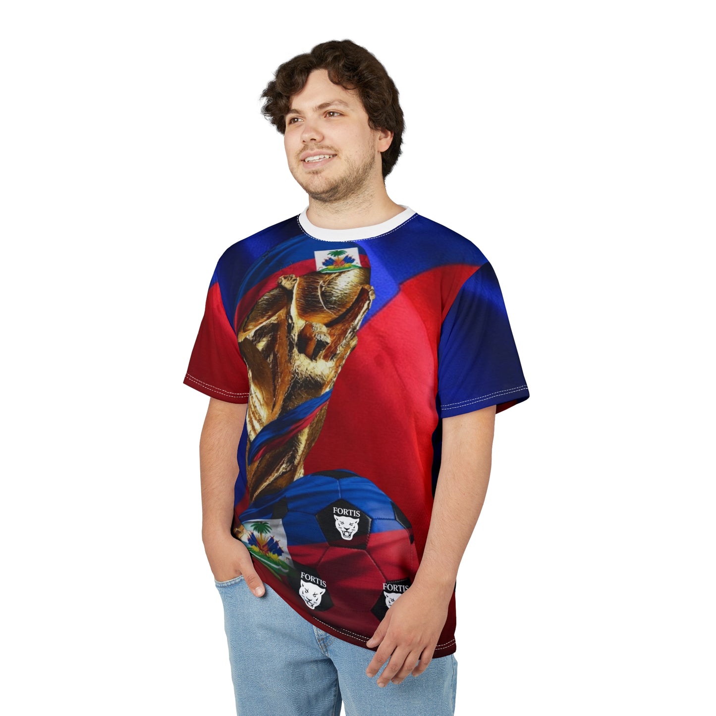 Haiti World Cup Trophy Soccer Tee — Haitian Flag Football Shirt