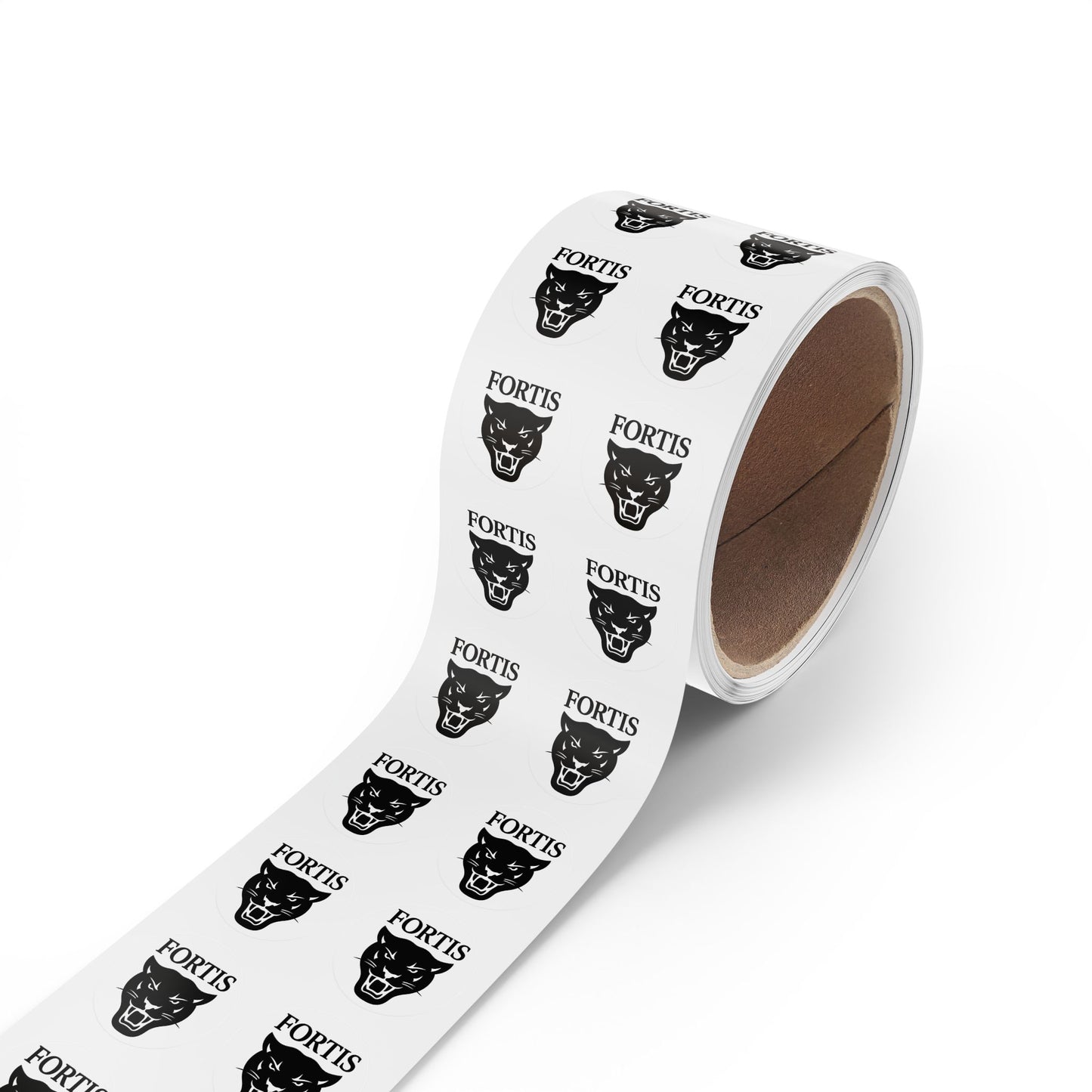 Fortis Panther Round Sticker Rolls – School Logo Label Stickers (Bulk Roll)