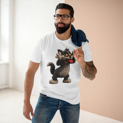 Funny Cat Graphic Tee, Cartoon Cat T-Shirt, Humorous Adult Tee, Gift for Cat Lovers, Unique Casual Wear