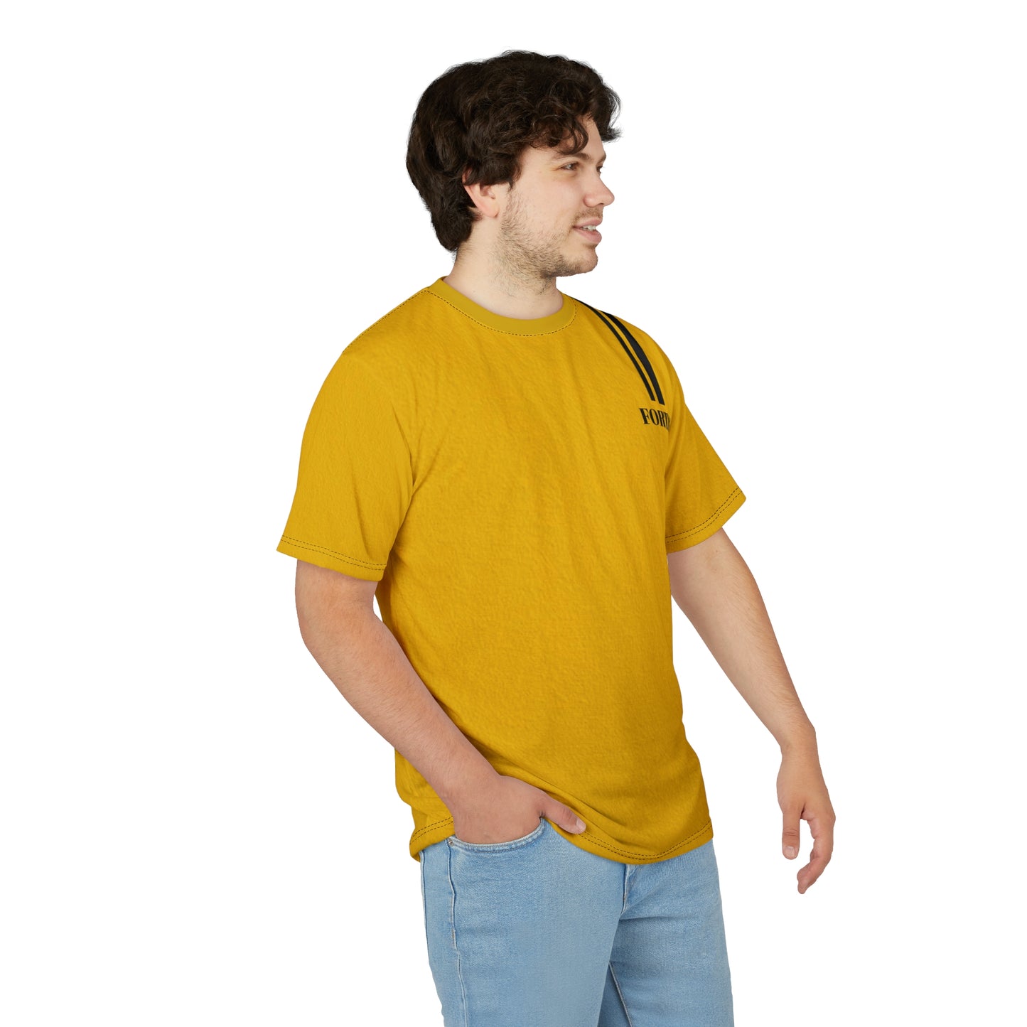 Fortis Stripe Tee — Yellow Athletic Cut & Sew T‑Shirt