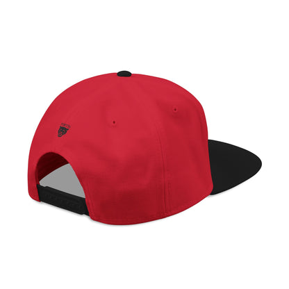 Embroidered Red & Black Snapback Hat – AH Logo Streetwear Cap