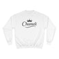 Champion Sweatshirt — 'Chameli' Script Logo Crewneck with Crown Graphic