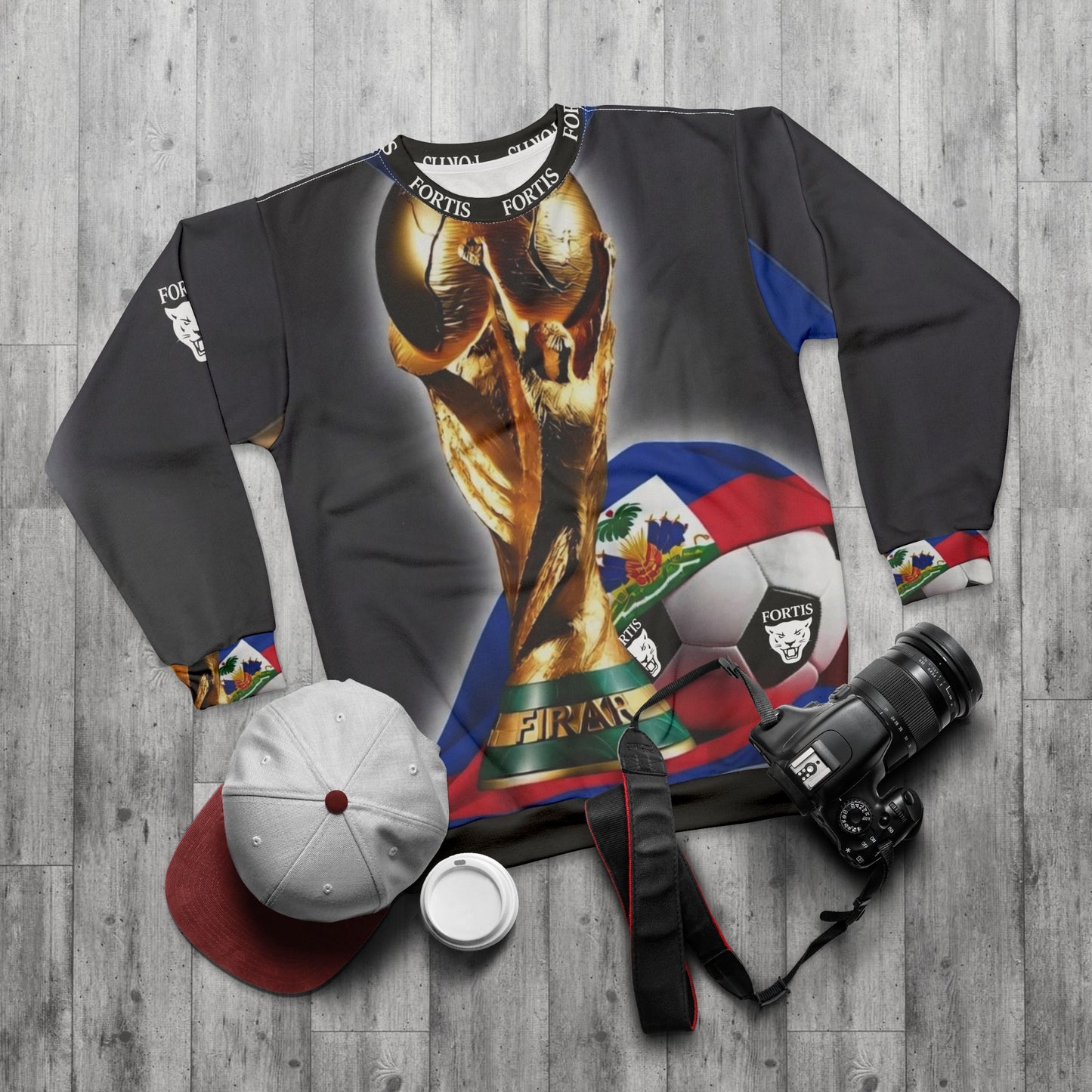 World Cup Trophy Sweatshirt — Haitian Flag Soccer Crewneck