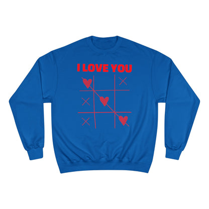 I Love You Tic-Tac-Toe Sweatshirt — Valentine's Heart Game Crewneck