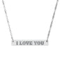 Personalized Horizontal Bar Necklace with I Love You Engraving, Custom Gift for Her, Minimalist Jewelry, Special Occasions, Everyday Wear