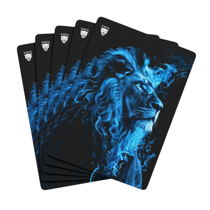 Blue Flame Lion Poker Playing Cards — Premium Poker Deck for Gamers & Collectors