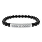 Engraved 'God Is Good' Natural Stone Stretch Bracelet