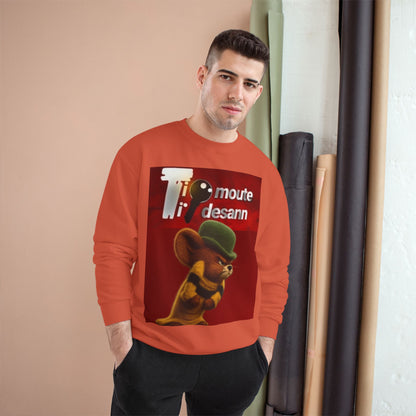Sweatshirt — Retro Cartoon Mouse "T' moute desann" Graphic Crewneck