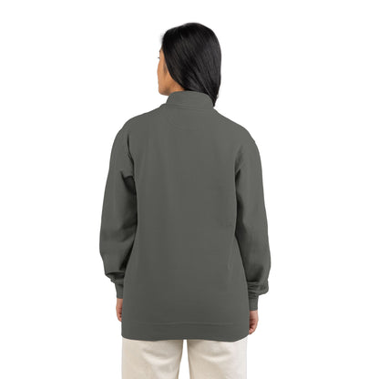 Quarter-Zip Sweatshirt with Small Chest Crest — Casual Pullover for Everyday Wear