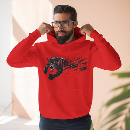 Panther Motion Hoodie — Leaping Black Panther Graphic Pullover
