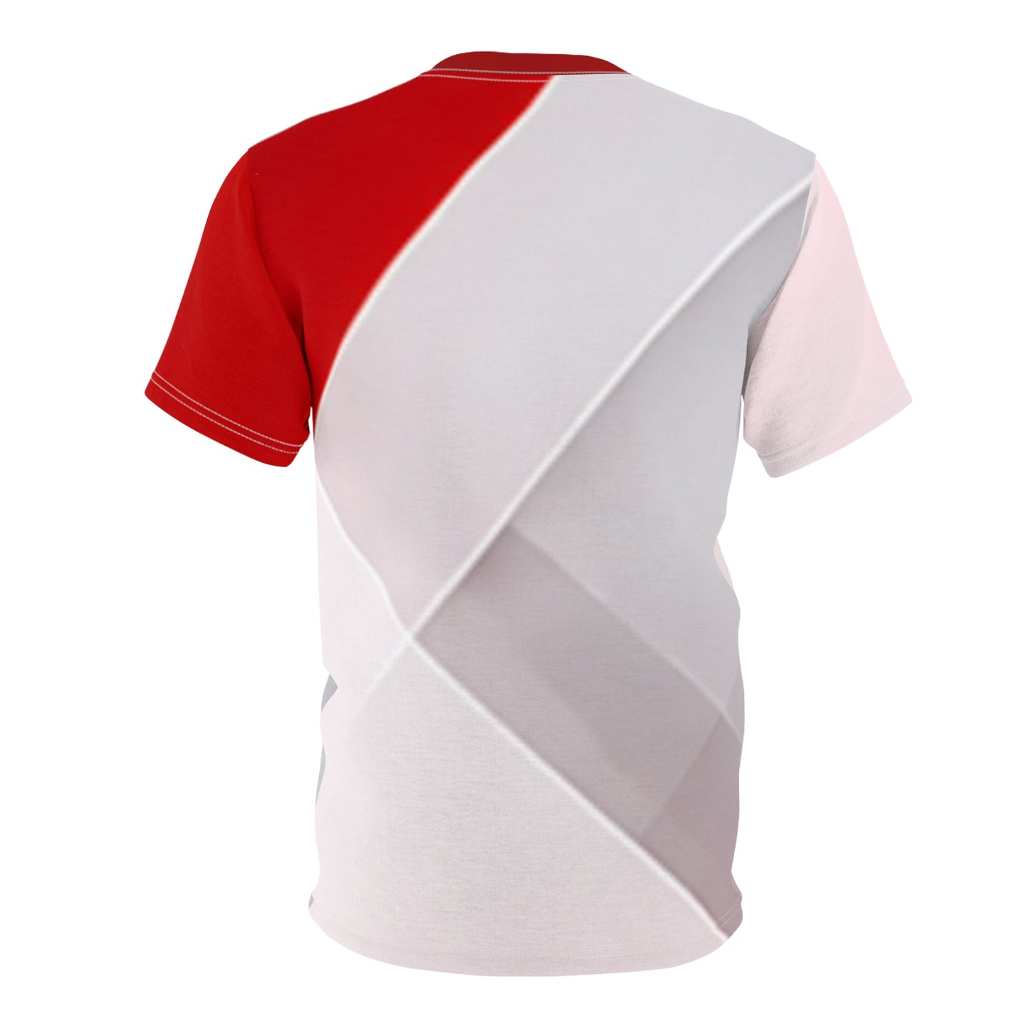 Red & White Abstract Chevron All-Over Print Tee