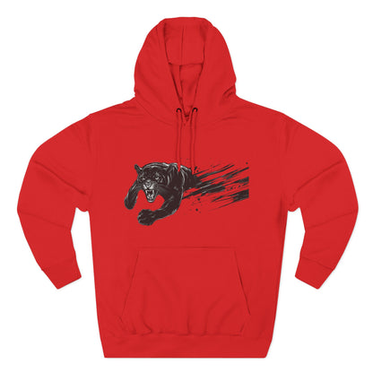 Panther Motion Hoodie — Leaping Black Panther Graphic Pullover