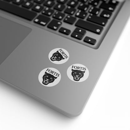 Fortis Panther Round Sticker Rolls – School Logo Label Stickers (Bulk Roll)