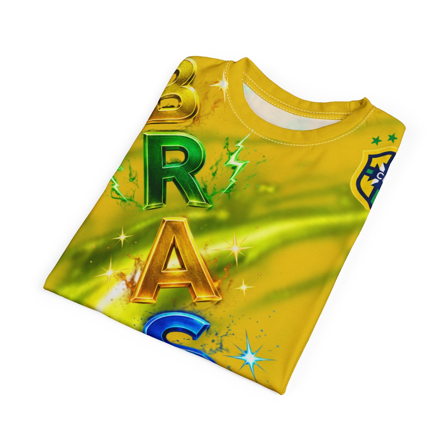 Brazil Flag Graphic Tee — Distressed Brazilian Flag All-Over Print