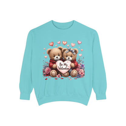 Valentine Teddy Sweatshirt — "Be My Valentine" Cute Couple Bears Design