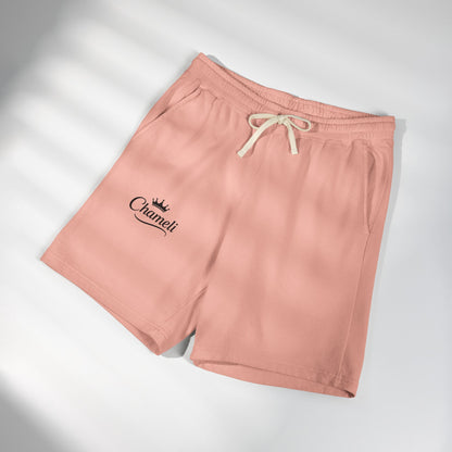 Sweat Shorts — 'Chameli' Crown Logo Lightweight Fleece Lounge Shorts