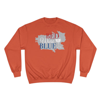Red White & Wine Sweatshirt — Bed Wine Blue Graphic Crewneck