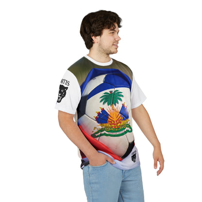 Haiti Flag Soccer Ball All-Over Print Tee