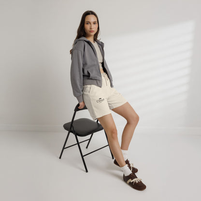Sweat Shorts — 'Chameli' Crown Logo Lightweight Fleece Lounge Shorts