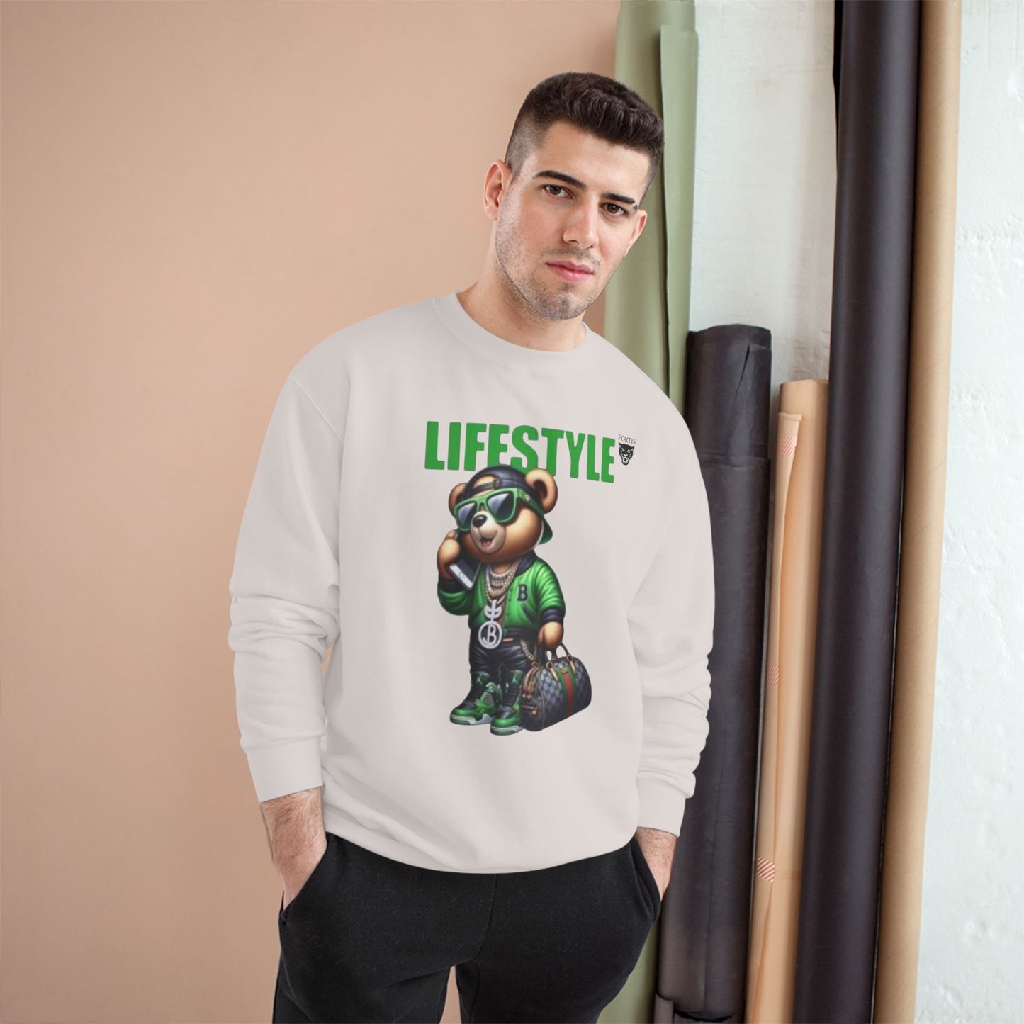 Lifestyle Bear Sweatshirt — Urban Streetwear Champion Crewneck