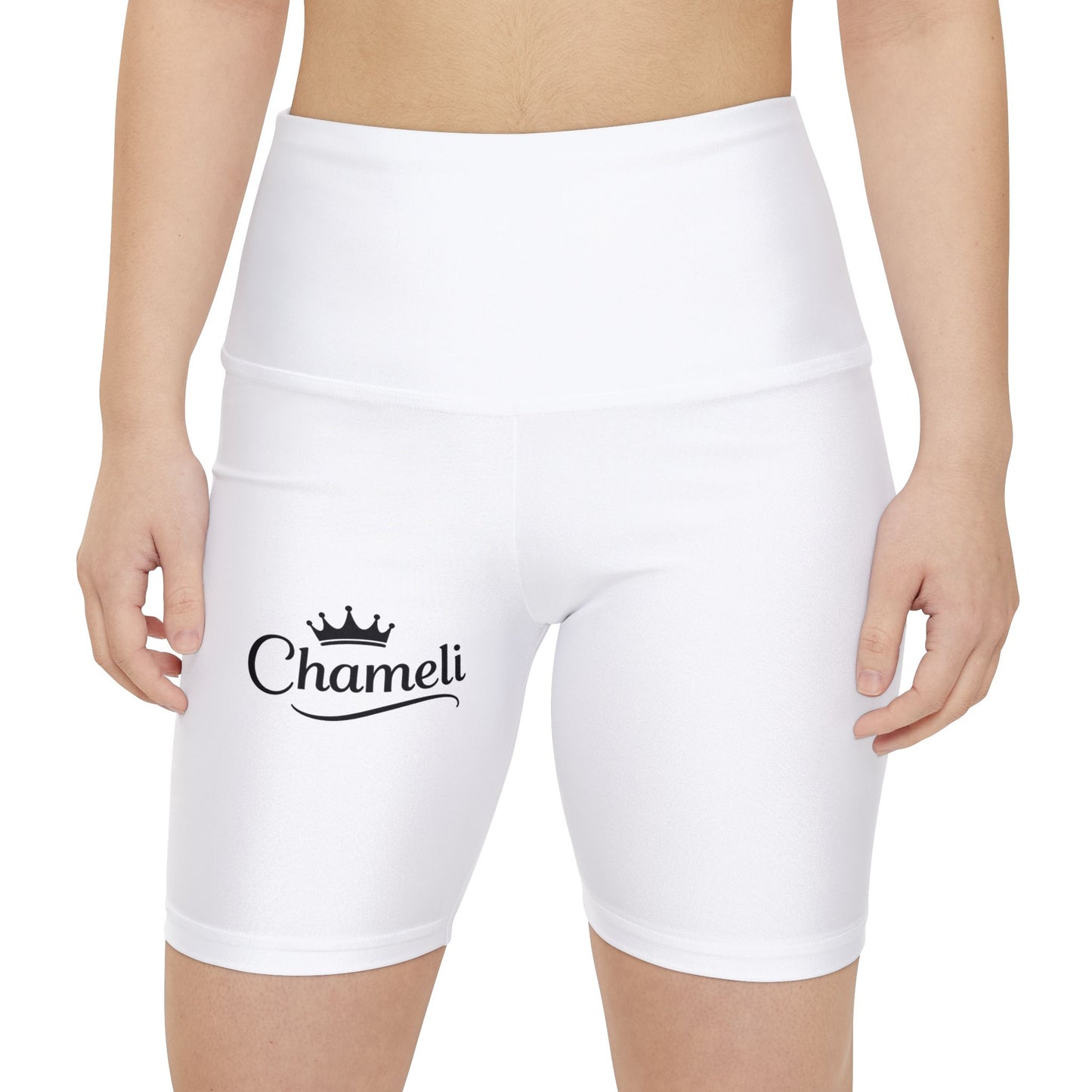 Chameli Crown Women's Workout Shorts – High-Waist Fitness Biker Shorts