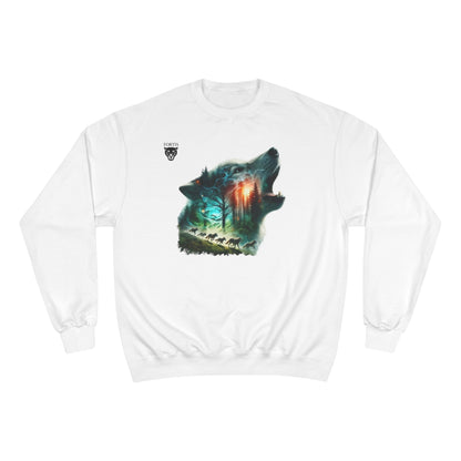 Wolf Silhouette Sweatshirt - Forest Night Nature Scene Crewneck