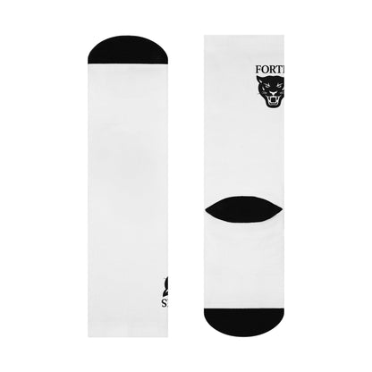 Fortis Panther Cushioned Crew Socks — Athletic Comfort, Black Heel & Toe