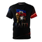 Haiti Soccer Tribute Tee — World Cup Trophy & Flag All-Over Print