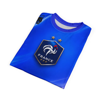 France Soccer Fan Tee — Blue Gradient AOP Klub Shirt