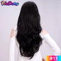 24" Synthetic Wave 3/4 Ladies Half Wig Hair Wavy Wigs with Comb on a Mesh Head Cap Clip in Hair Extension
