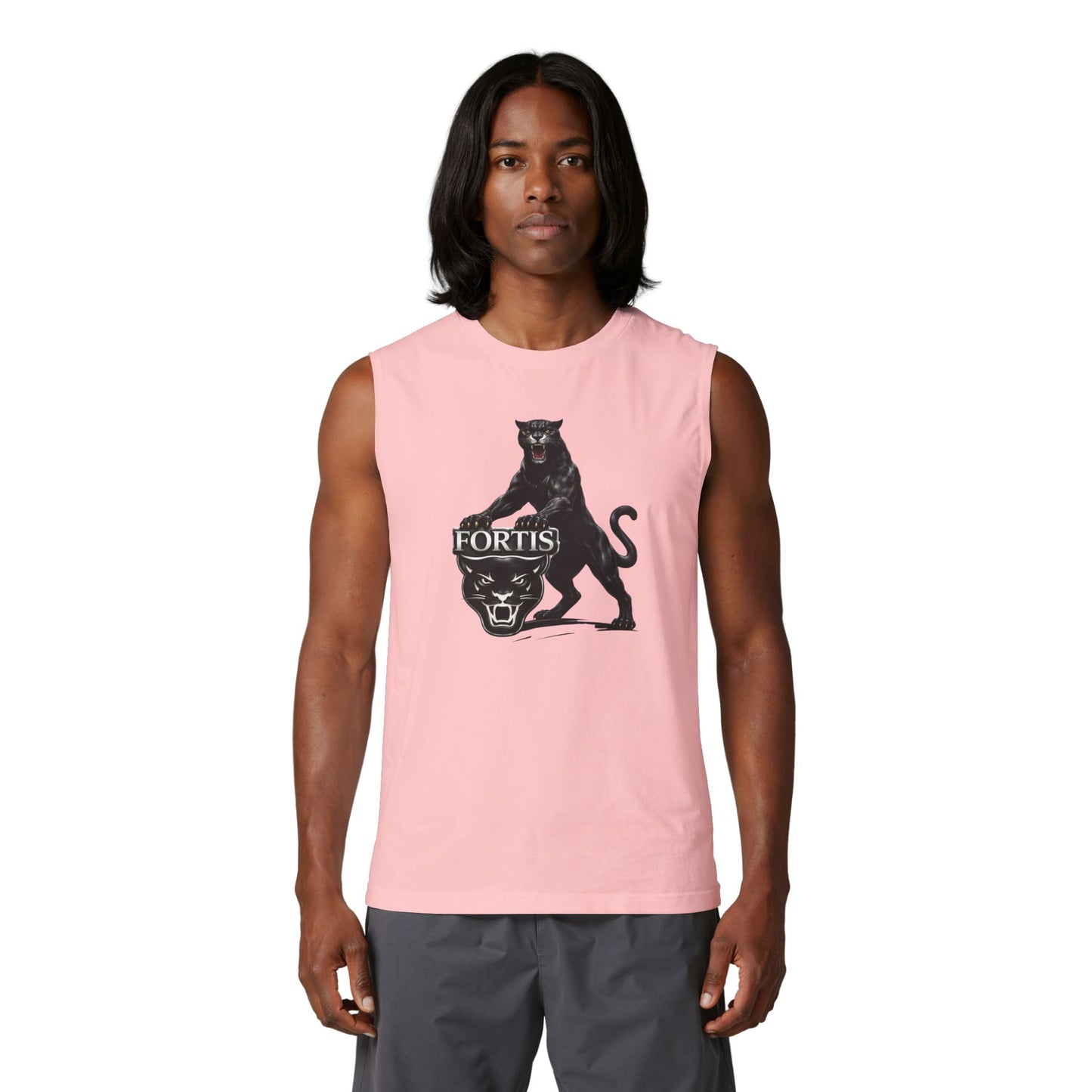 Fortis Panther Muscle Tank — Vintage Black Panther Graphic Tank Top