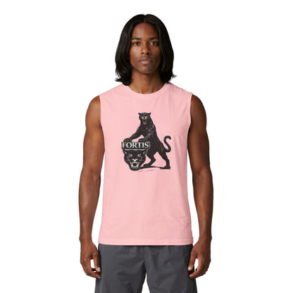 Fortis Panther Muscle Tank — Vintage Black Panther Graphic Tank Top