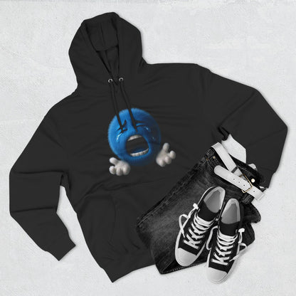 Blue Scream Emoji Hoodie — Cute 3D Emoticon Graphic Fleece Pullover
