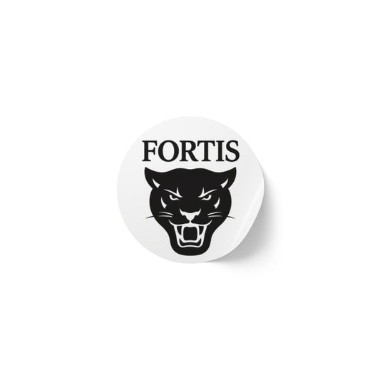 Fortis Panther Round Sticker Rolls – School Logo Label Stickers (Bulk Roll)