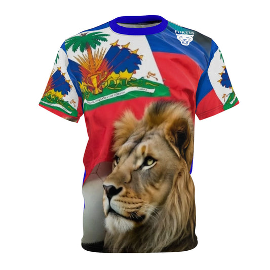 Haiti Flag Lion T-Shirt — Patriotic Haitian All-Over Print Tee