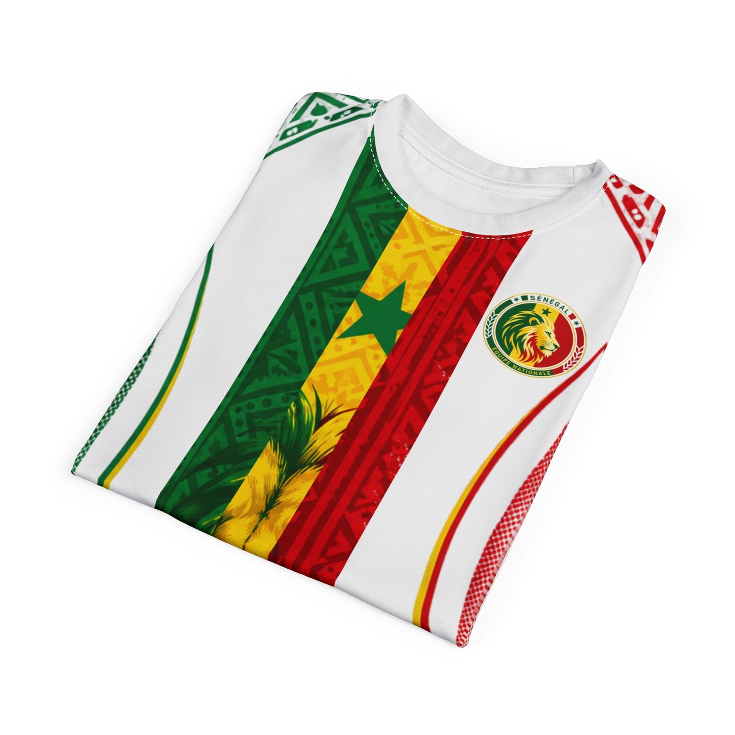 Senegal Flag Stripe Tee — Pan-African Rasta Colors All-Over Print